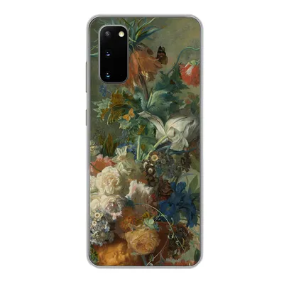 Produktbild von MuchoWow® Handyhülle Schutzhülle Hülle für Samsung Galaxy S20 Stilleben mit Blumen - Gemälde von Jan van Huysum Silikon Softcase Handy Hülle - Bild