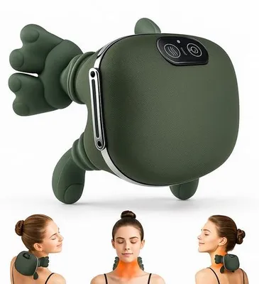 Imagen del producto de Masajeador eléctrico para el cuello con calor: Masajeador portátil para el cuello y los hombros con función de calentamiento