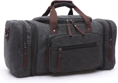 Produktbild von Duffel Bag groß, Canvas, für 15.6 Zoll Laptop, Schultergurt, schwarz, für Camping