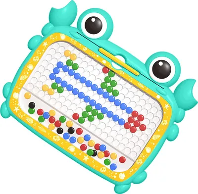 Immagine prodotto di Lavagna magnetica da disegno a forma di granchio, in plastica sicura, facile da usare, punti con matita per bambini da 0 a 3 anni, verde, formato piccolo