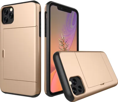 Image de Housse de protection pour Apple iPhone 11 Pro 2019 5.8 pouces carte de crédit étui antichoc or