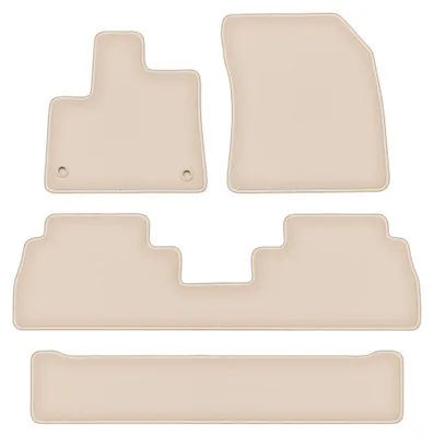 Produktbild von Velours-Fußmatten für Citroen Berlingo III 2018- (7-Sitzer) – 4-tlg, Beige, passgenau – Wielganizator FORTUNA