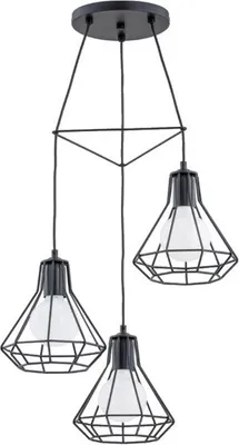 Obrázek produktu pro Závěsné svítidlo KORD, černé, 3xE27x15W, kov, rozměry: 90x45x45 cm, IP20, Alfa