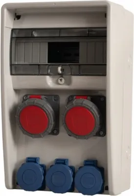 Produktbild von IP65 Stromverteiler Ulisse 12M Wandverteiler verdrahtet Steckdosen Modulen Anzahl -12 CEE 2x16A  3x230V