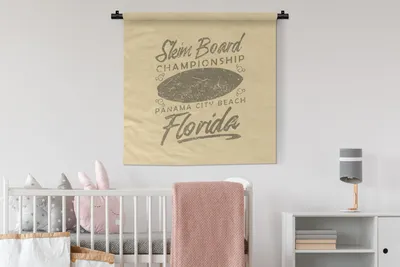 Produktbild von MuchoWow® Wandteppich Wandbehang Surfbrett - Retro - Zeichnung 90x90 cm Tapisserie Dekoration Wandtuch - Wandaufhänger