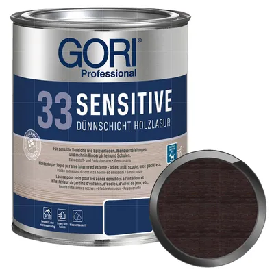 Produktbild von GORI 33 Sensitive Holzlasur 0.75 Liter PALISANDER Dünnschichtlasur Holzschutzlasur