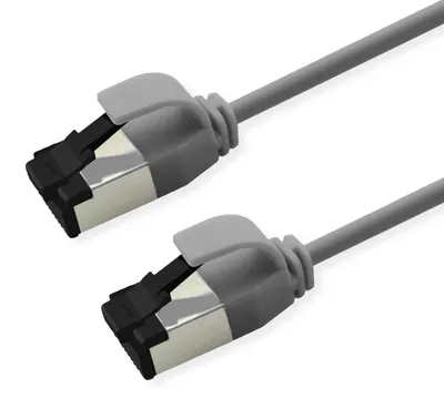 Cat.8.1 Patchkabel, 40 Gbit/s, S/FTP, Slim, LS0H, PoE, 3 m, Grau