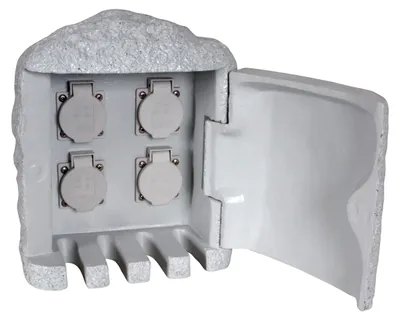 Produktbild von Näve Außen-Steckdosenstein - Kunststein/Polyresin - grau; 5001016