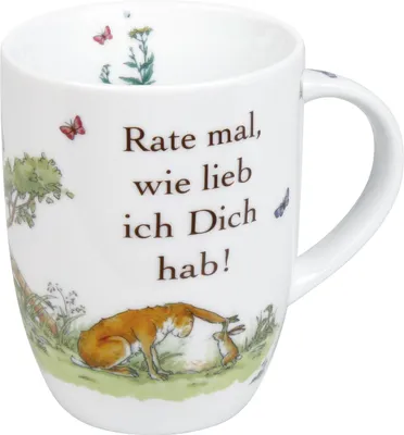 Produktbild von Könitz Porzellan Becher Rate mal wie lieb ich Dich hab!, Einzelbild, 0,38 l, Mehrfarbig, Porzellan, Universal, Deutsch