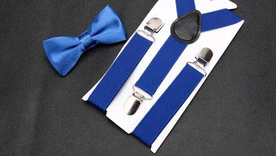 Imagen del producto de CHPN - Suspensori - Suspensori para niños - Suspensori y corbata para niños - Azul - 1-4 años - Suspensori - Especialmente diseñados para niños - Conjunto para Navidad