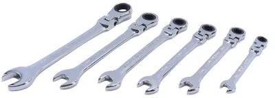 Ratel-Combinatiesleutelset, 6-teilig, 8–17 mm, Chrom-Vanadium-Stahl
