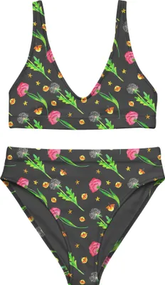 Produktbild von Mr. & Mrs. Panda Bikini Glühwürmchen Design Größe XXXL - Weiß - Geschenk, Pusteblumen, High Waist, Bikinihose, Zweiteiler, Blumen, Bikinioberteil, Muster, Bademode
