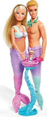 Immagine prodotto di Simba Steffi LOVE Mermaid Family, Puppe, Modepuppe, Ankleidepuppe, Meerjungfrau, 105733524