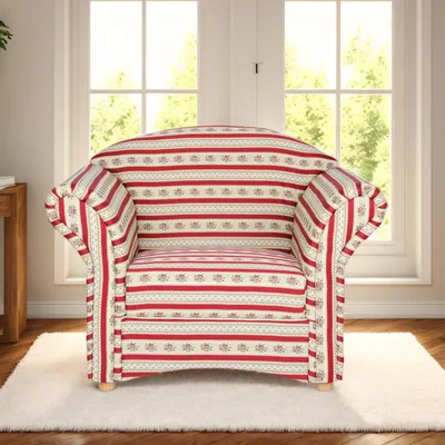 Produktbild von Polstersessel Loretta, ca. 110 x 84 x 84 cm – Rot gestreift & Blumenmuster