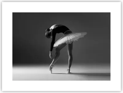 Produktbild von Poster - Poster ohne Rahmen - Ballerina Figur Schwarz und Weiß - 40x30 cm - Wand Bild - Wanddeko - Wandbilder - Kunstposter - Wandposter - Bilder - Kunstdruck - Wanddekoration - P2XAA40x30-4400