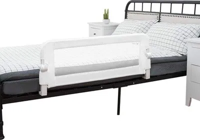 Produktbild von Famanu Bettgitter faltbar mit verstellbarem Riemen - Weiß, 105 x 42 cm