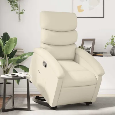 Produktbild von vidaXL Relaxsessel mit Aufstehhilfe Creme Kunstleder