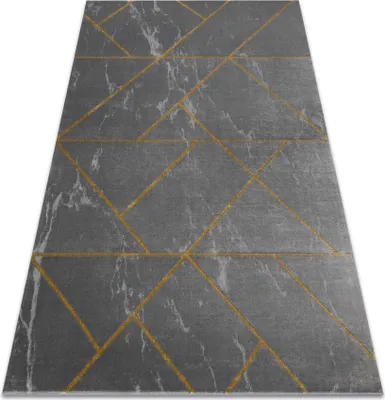 Produktbild von Exklusiv EMERALD Teppich 1012 glamour, stilvoll geometrisch Marmor grau / gold Grau 80x150 cm