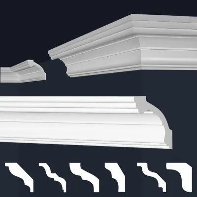 Zdjęcie produktu dla MARBET DESIGN: Listwy sufitowe XPS, styropian, białe, 2 metry. Listwy sufitowe, listwy ścienne, listwy maskujące kabli. Modele
