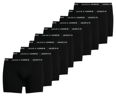 Produktbild von JACK&JONES Herren Boxer Shorts, 10er Pack - JACHUEY TRUNKS PLUS, Baumwoll-Stretch Schwarz 2XL