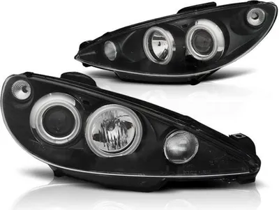 Obrázek produktu pro Světlomety CCFL typu „Angel Eyes“ vhodné pro Peugeot 206, rok výroby 1998–2006, černé