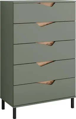 Produktbild von Kommode Vicco Marelle Grün/Artisan 76 x 120 cm mit 5 Schubladen, Model 57848