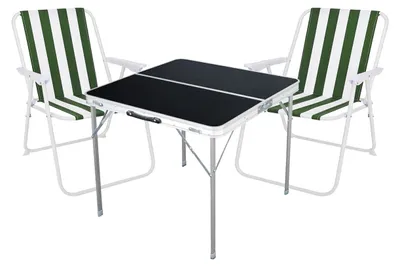 Immagine prodotto di set 3 pezzi da campeggio in alluminio L80xL80xH70cm verde-bianco