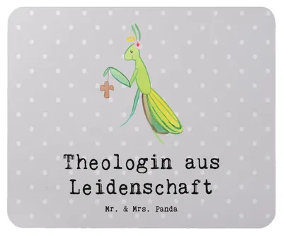 Produktbild von Mr. & Mrs. Panda Mouse Pad Theologin Leidenschaft - Grau Pastell - Geschenk, mousematte, Mousepad, pc mausunterlage, laptop, Mauspad