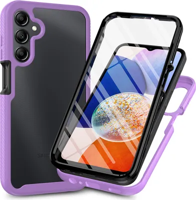 Obrázek produktu pro Pouzdro pro Samsung Galaxy A05s, nárazník s vestavěnou ochranou displeje 360° celotělové ochranné pouzdro Fialová