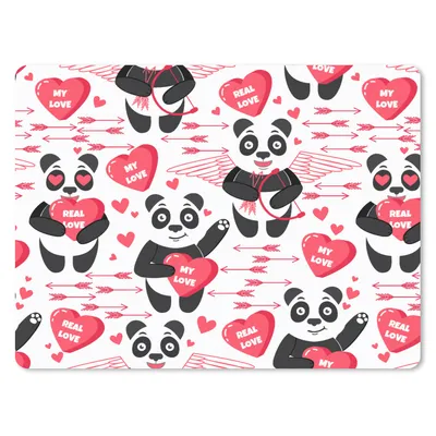 Produktbild von MuchoWow® Mauspad Mousepad Panda - Liebe - Beziehung 23x19 cm - Mousepads - Maus Mat - Pad - Mausunterlage - Schreibtischunterlage - Mauspad