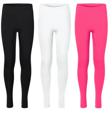 Image de Lot de 3 leggings pour fille Merry Style, pantalon long en viscose MS10-130 (noir/blanc/rose, 146)