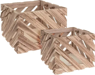 Produktbild von HOME STYLING COLLECTION Holzkiste AUFBEWAHRUNGSKISTE Übertopf für Zimmerpflanzen 37x37x25,5 cm