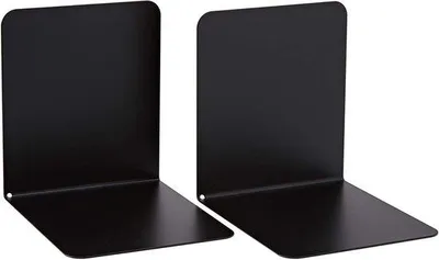 Produktbild von Famanu Buchstützen Metall - 130 x 140 x 140 mm - Schwarz - 1 Paar