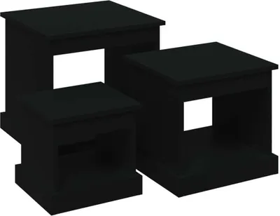 Zdjęcie produktu dla vidaXL Stoliki kawowe 3 szt. czarny materiał drewnopochodny