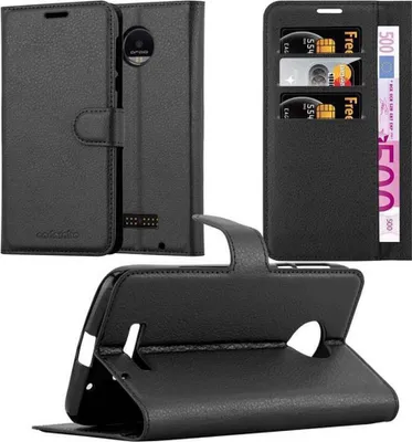 Obrázok produktu pre Cadorabo Case for Motorola MOTO Z FORCE Protective Case in Black Puzdro na mobilný telefón Puzdro Kryt Magnetické zatváranie