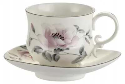 Produktbild von Domdekoracji Elegante Porzellantasse mit Untertasse 220 ml Rosen