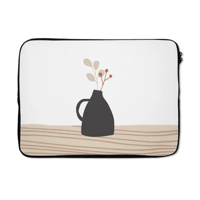 Produktbild von MuchoWow® Laptop Hülle 13 Zoll Sommer - Blume - Schwarz Laptoptasche - Laptophülle - Sleeve - Rundumschutz