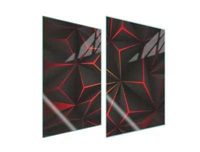 Produktbild von Herdabdeckplatten 2 teilig 35x52 Glaskeramikkochfeld Abdeckung Glas Schneidebrett Stück Schwarz