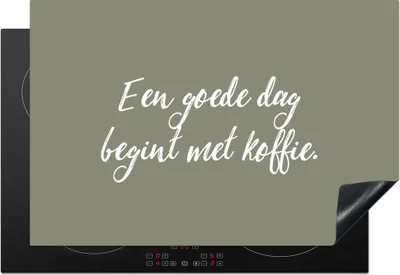 Produktbild von KitchenYeah© Herdabdeckplatte Sprichwörter - Ein guter Tag beginnt mit Kaffee - Kaffee - Zitate , 78x52cm, Küche Deko, Glaskeramikkochfeld Herdabdeckung, Abdeckplatte fùr Kochfeld