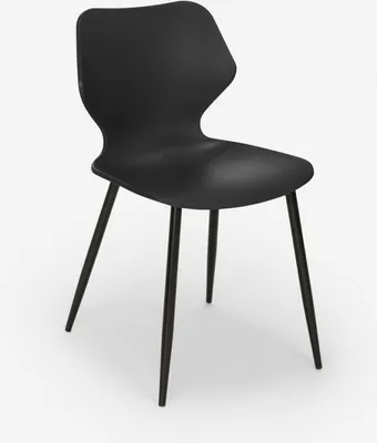 Image de Chaise design moderne polypropylène métal salle à manger restaurant Ladysmith - Noir