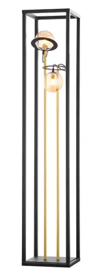 Produktbild von JUPITER Stehleuchte PLANET 1910 Moderner Stil 2-flammig G9 Schwarz Gold Stahl Glas Stehlampe Wohnzimmer Schlafzimmer