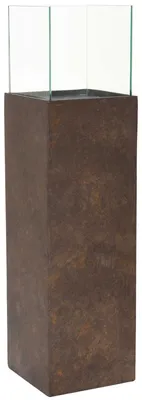 Produktbild von VIVANNO Windlicht Alu-Verbund CANDELA Rechteckig, Quarzgrau seidenmatt mit Muster - 25x25x100 cm