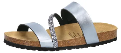 Produktbild von Lico BIOLINE GLITTER Pantoletten in Übergrößen Grau [D2C]560092 große Damenschuhe