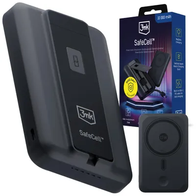 Imagen del producto de 3mk SafeCell Batería Externa 10000mAh compatible con MagSafe USB-C PD Gris