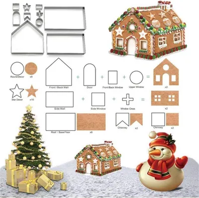 Obrázok produktu pre 10-dielna vianočná sada vykrajovačiek na sušienky z nehrdzavejúcej ocele Xmas Cookie Cutters