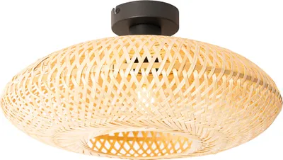 Produktbild von QAZQA - Orientalisch Orientalische Deckenlampe Bambus 40 cm - Ostrava I Wohnzimmer I Schlafzimmer - Bamboo Rund - LED geeignet E27