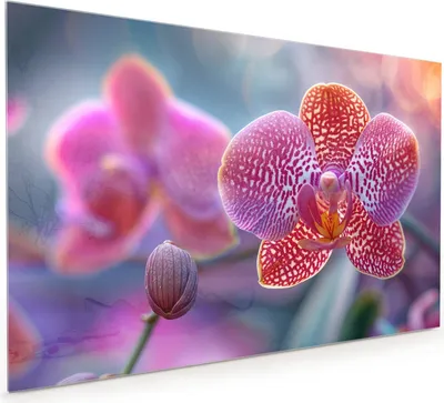 Produktbild von Küchenrückwand Spritzschutz Glas mit Motiv Exotische Orchidee 40 x 40 cm