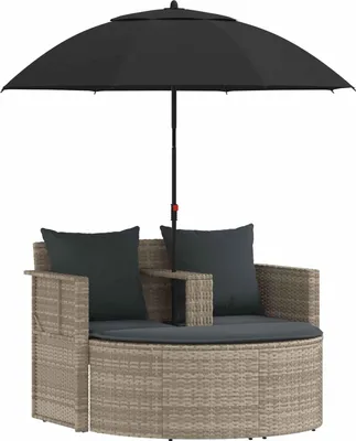 Image de vidaXL Canapé de jardin 8 places gris clair et gris foncé en polyrotin