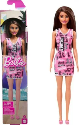 Immagine prodotto di Mattel T7439; HRH09 - Bambola Barbie Chic in abito rosa con etichetta (capelli castani) - % VOL %