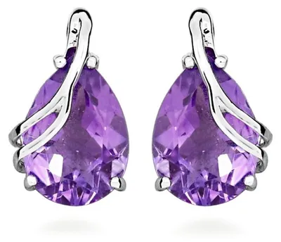 Produktbild von Atemberaubende Silberohrringe mit Amethyst-Farbsteinen SC589